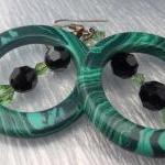 Green and Swarovski Earring..