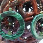 Green and Swarovski Earring..