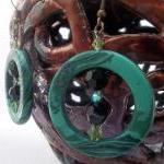 Green and Swarovski Earring..