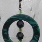 Green and Swarovski Earring..