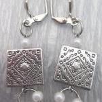 Metal and Pearls Dangle Ear..
