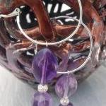 Pretty Purple Beaded Hoop E..