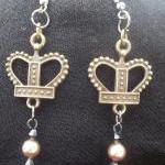Crown and Pearls Earrings