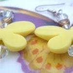 Yellow Butterfly Earrings f..