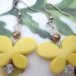 Yellow Butterfly Earrings f..