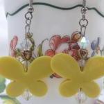 Yellow Butterfly Earrings f..