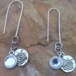 Brass and glass Dangle Earr..
