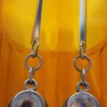 Brass and glass Dangle Earr..