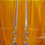 Brass and glass Dangle Earr..