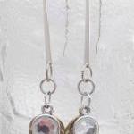 Brass and glass Dangle Earr..