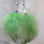 Green Neon Feather Earrings
