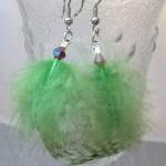 Green Neon Feather Earrings
