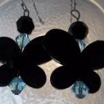 Black Butterfly with teal b..