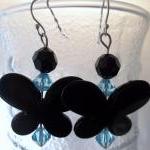 Black Butterfly with teal b..