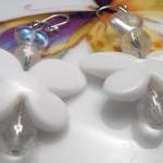 White Butterfly Earrings