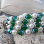 Peacocks and Pearls bracele..