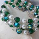 Peacocks and Pearls bracele..