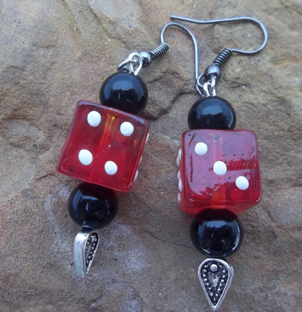 Red Dice Earrings