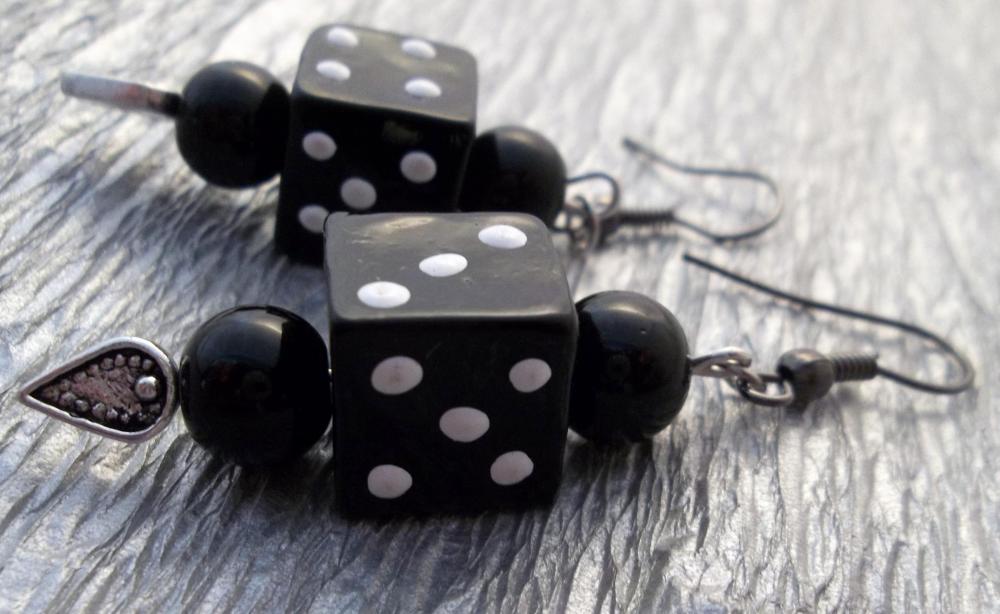 Black Dice Earrings