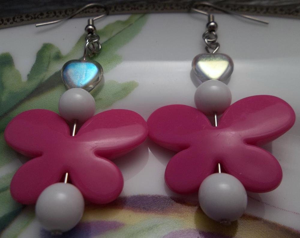 Pink Butterfly earrings