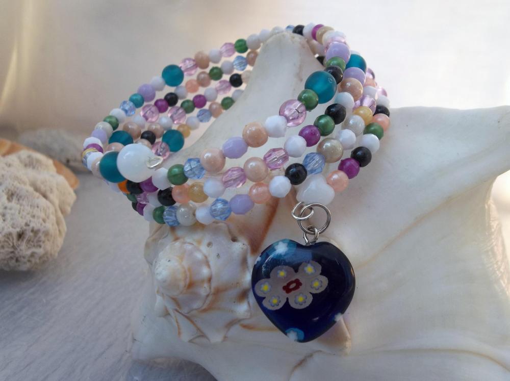 Spring in Pastels Bracelet (and Millefori Charm)
